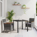 3-teiliges Garten-Essgruppen-Set Graues Poly-Rattan