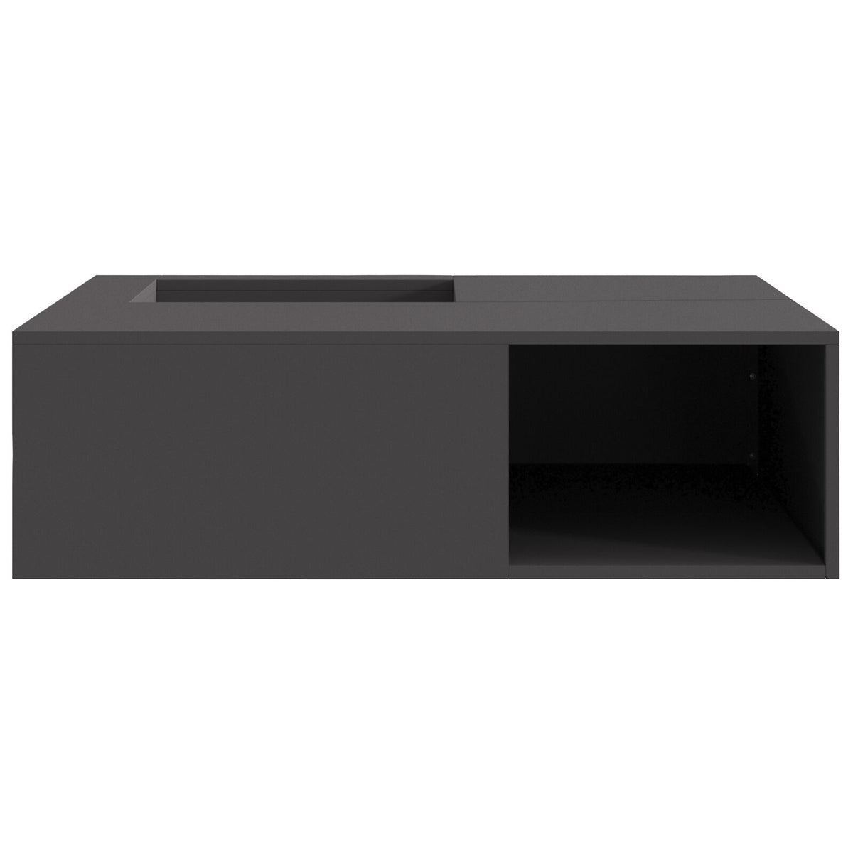Feuerstelle mit Holzlager Schwarz 100x100x30 cm Stahl