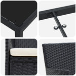 9-teilige Garten-Essgruppe Schwarz Poly-Rattan