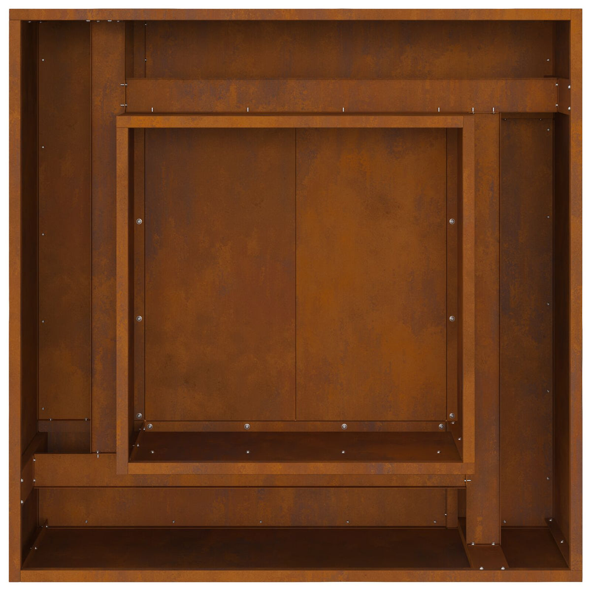 Feuerstelle Quadrat 80x80x40 cm Wetterstahl