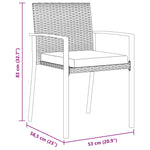 9-teiliges Garten-Essgruppen-Set Grau Poly-Rattan