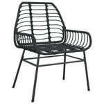 7-teilige Garten-Essgruppe Schwarz Poly-Rattan