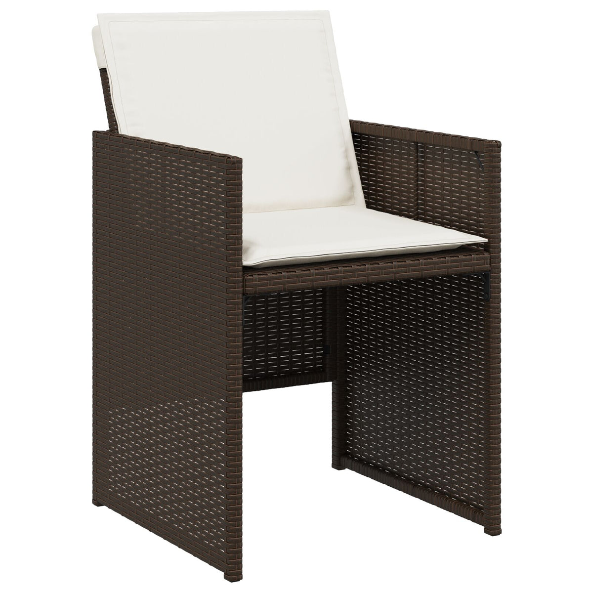 5-teilige Garten-Essgruppe mit Kissen Braun Poly-Rattan