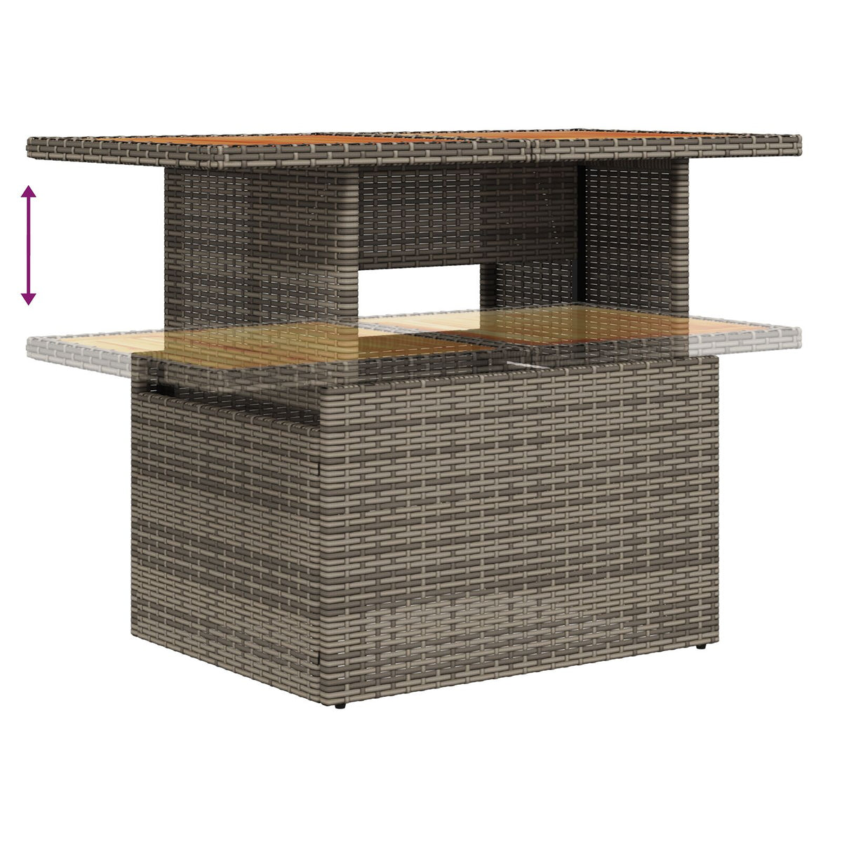 Garten Sofa Set 9-teilig Grau Rattan, Polyester Kissen