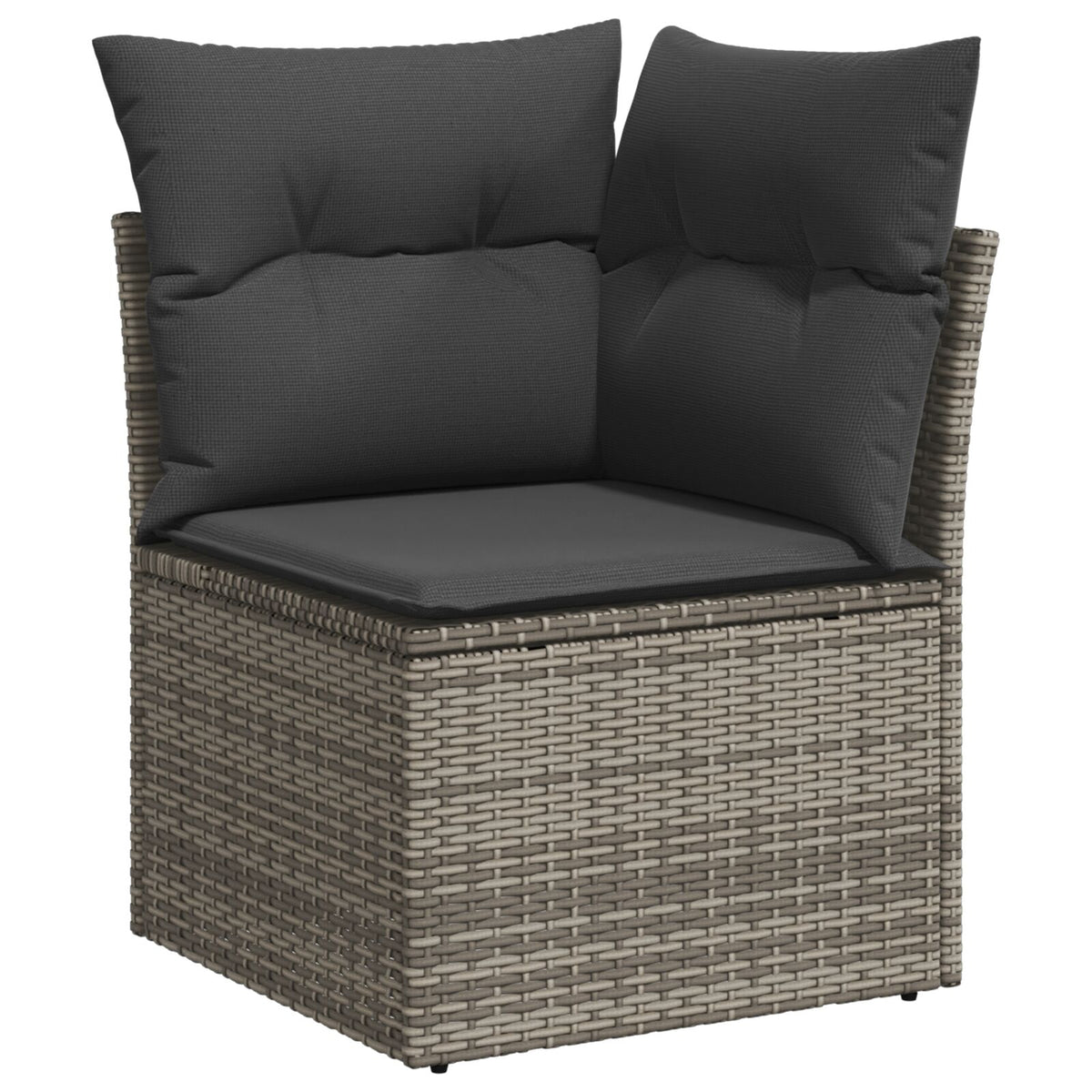 9-teilige Garten Essgruppe mit Kissen Grau Poly Rattan Akazie