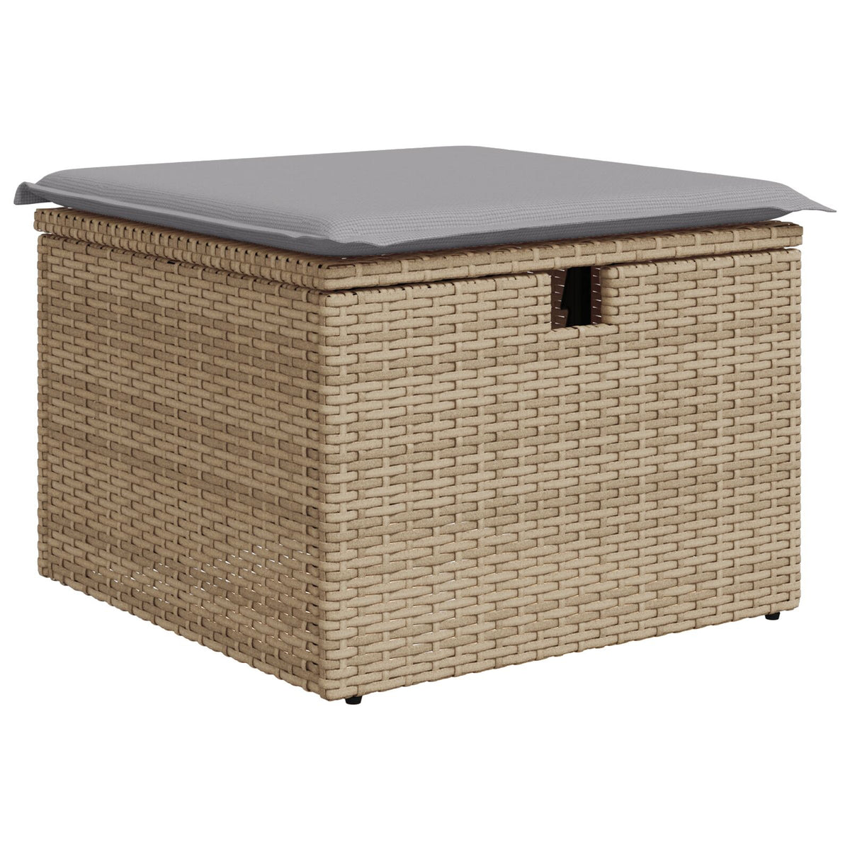 7-teiliges Garten Essgruppe mit Kissen Beige Poly Rattan Akazie
