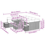 Garten Sofa Set Set von 9 Beige Rattan Garten Essgruppe
