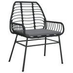 9-teiliges Garten-Essgruppen-Set mit Kissen Schwarz Poly Rattan