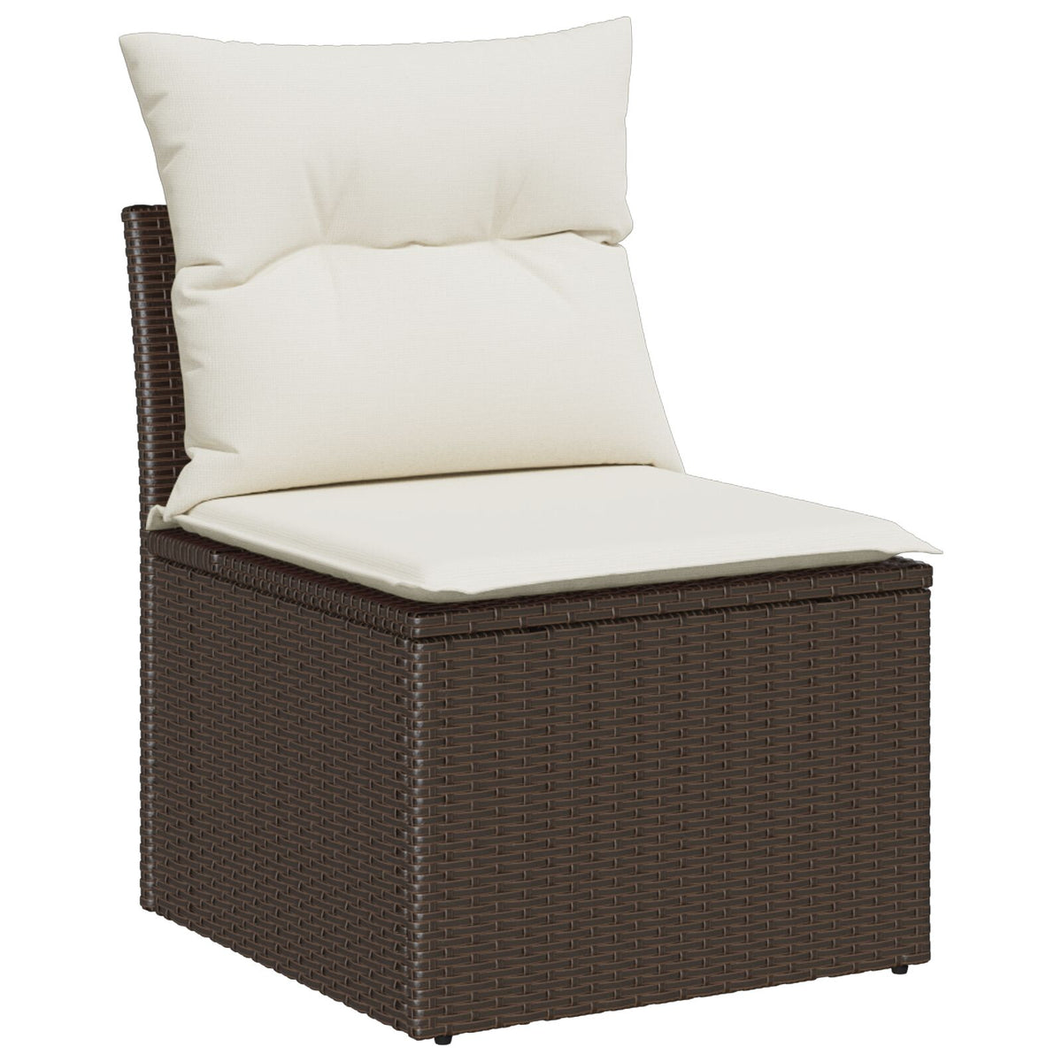 7-teiliges Garten-Essgruppen-Set mit Kissen Braun Poly-Rattan