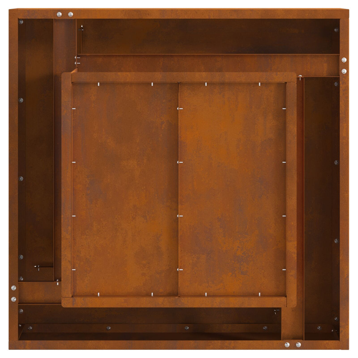 Feuerstelle Quadrat 60x60x30 cm Wetterstahl