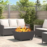 Feuerstelle Quadrat Schwarz 80x80x40 cm Stahl