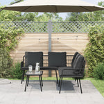L-förmiges Sofa Schwarz 231x173x78 cm Poly-Rattan