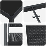 3-teiliges Garten-Essgruppen-Set Schwarz Poly-Rattan