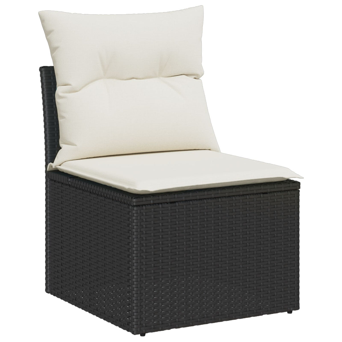 7-teiliges Garten Essgruppe mit Kissen Schwarz Poly Rattan Akazie