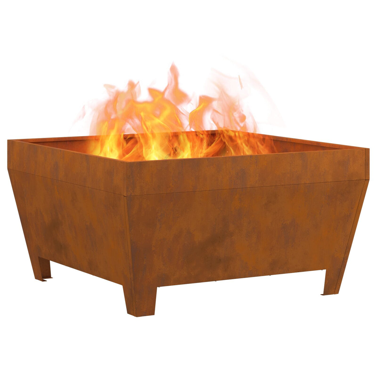 Feuerstelle Quadrat 80x80x43 cm wetterfester Stahl