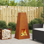 Feuerschale 50x35x100 cm Wetterfestes Stahl