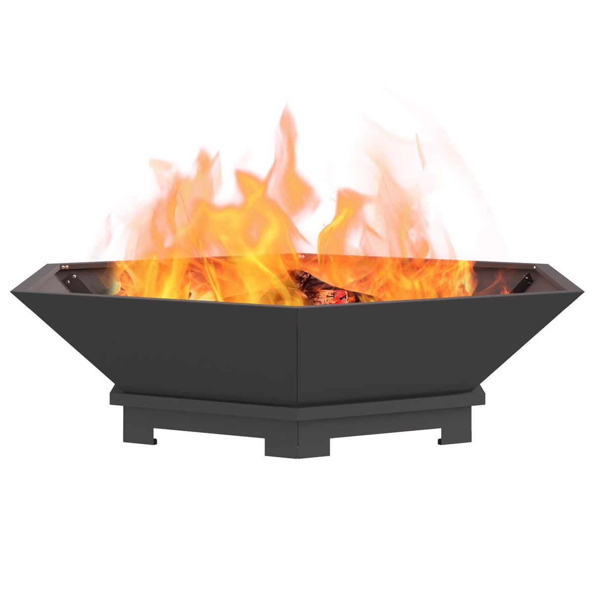 Feuerstelle Sechseckig Schwarz 100x100x28 cm Stahl