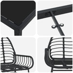 7-teilige Garten-Essgruppe Schwarz Poly-Rattan