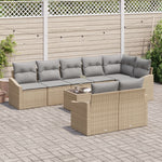 9-teilige Garten Essgruppe mit Kissen schwarz Poly Rattan