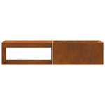 Feuerstelle mit Holzlager 160x45x35 cm Wetterfester Stahl
