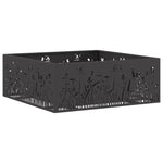 Feuerstelle Quadrat Schwarz 80x80x30 cm Stahl