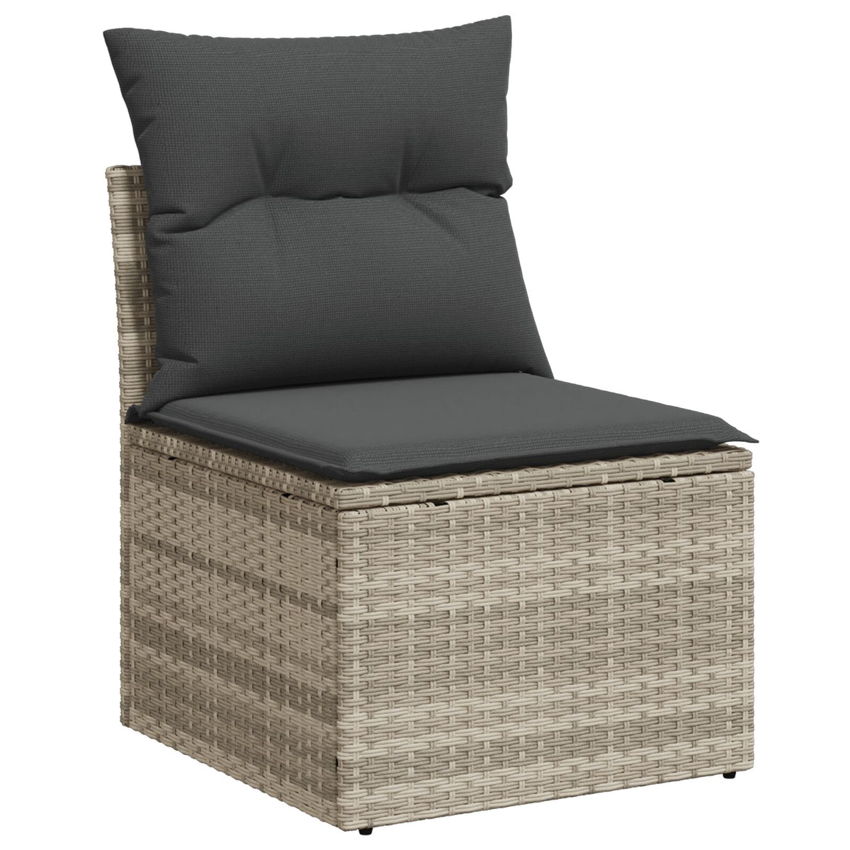 8-teiliges Garten Essaloha mit Kissen Lichtgrau Poly Rattan