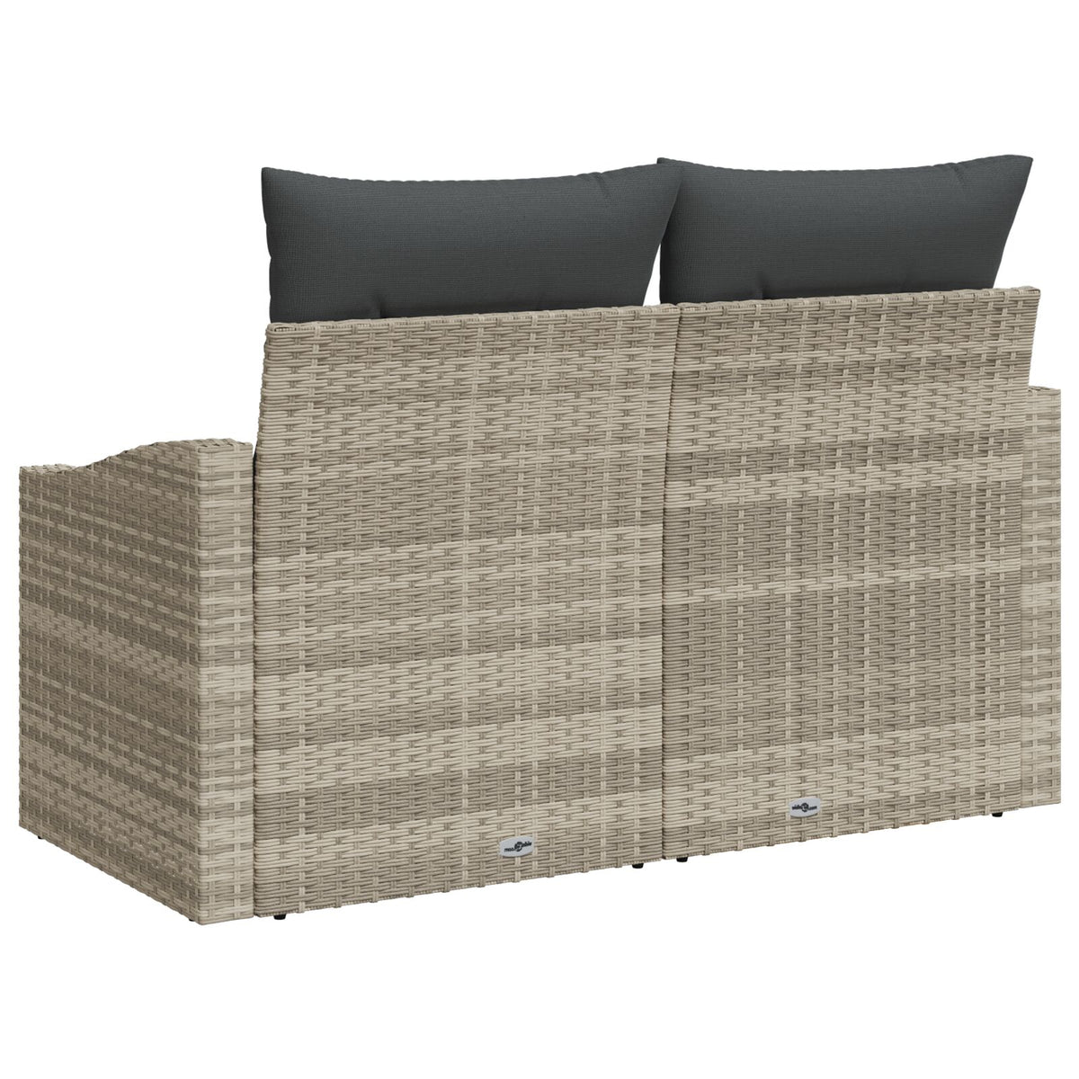 2-Sitzer Garten-Sofa mit Kissen Grau Poly Rattan