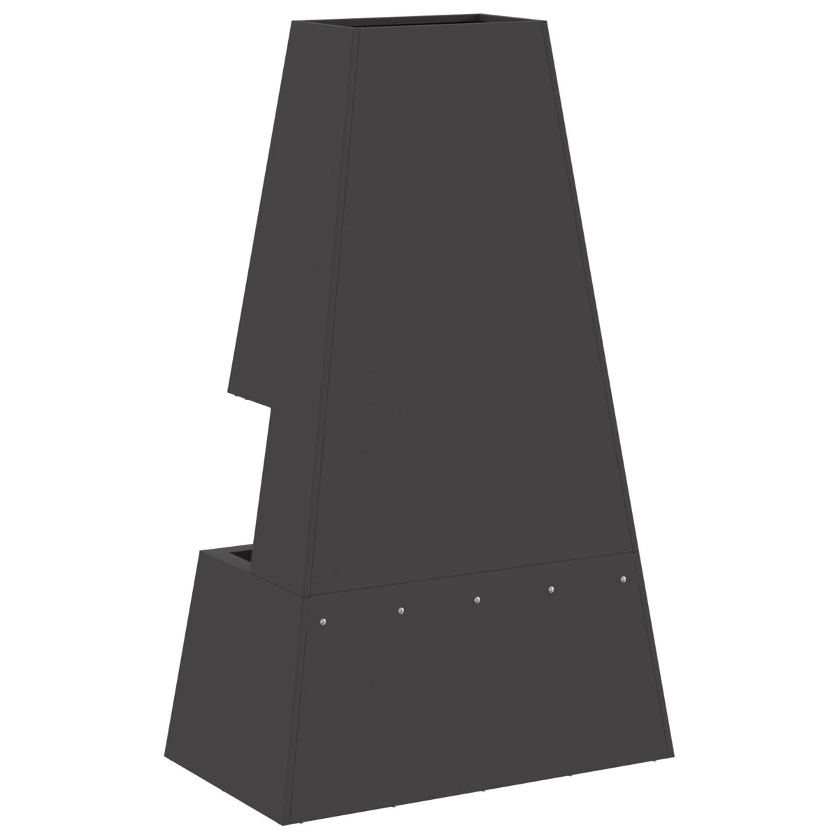 Feuerstelle mit Holzlager Schwarz 60x35x100 cm Stahl