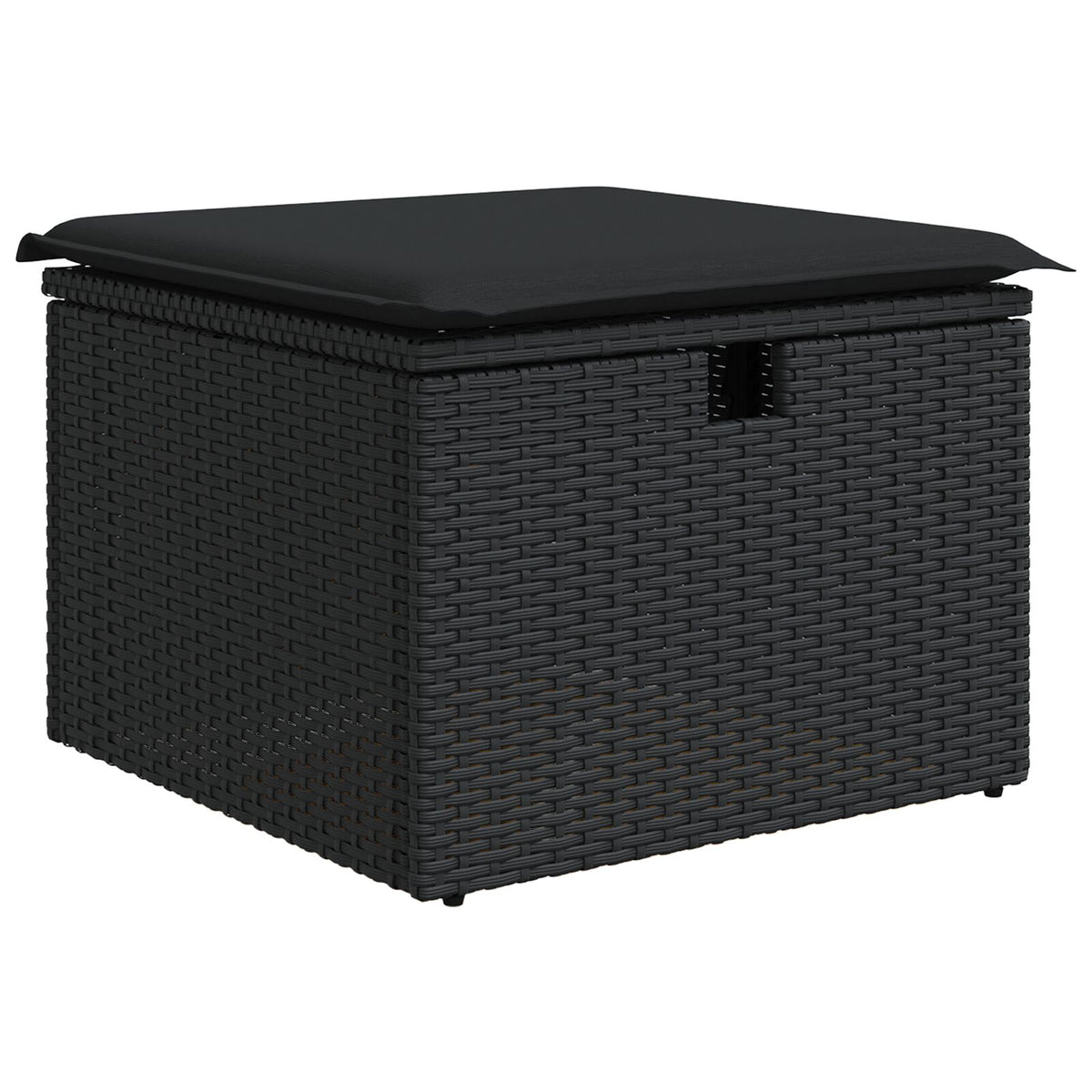 7-teiliges Garten Essgruppe mit Kissen Schwarz Poly Rattan Akazie