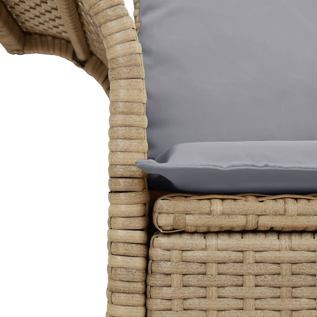 2-Sitzer Garten-Sofa mit Kissen Beige Poly Rattan