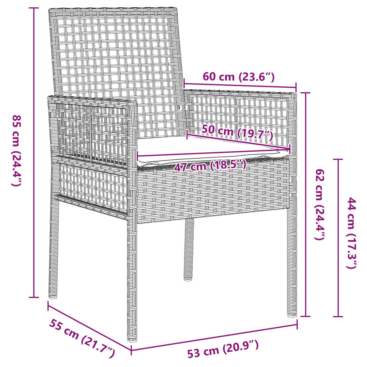 5-teiliges Garten-Essgruppen-Set mit Kissen Hellgrau Poly Rattan