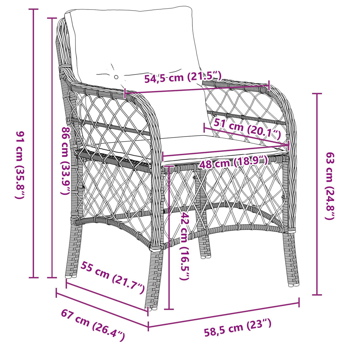 5-teilige Garten Essgruppe mit Kissen Grau Poly Rattan