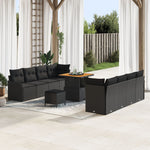 11-teiliges Garten Sofa Set mit Kissen Schwarz Poly Rattan Akazie, vidaXL 2-Sitzer Garten Sofa mit Kissen Schwarz Poly Rattan, vidaXL 3-teiliges Garten Essgruppe mit Kissen Schwarz Poly Rattan Akazie