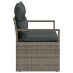 2-Sitzer Garten-Sofa mit Stauraum und Kissen Grau Poly Rattan
