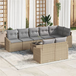 9-teilige Garten Essgruppe mit Kissen schwarz Poly Rattan