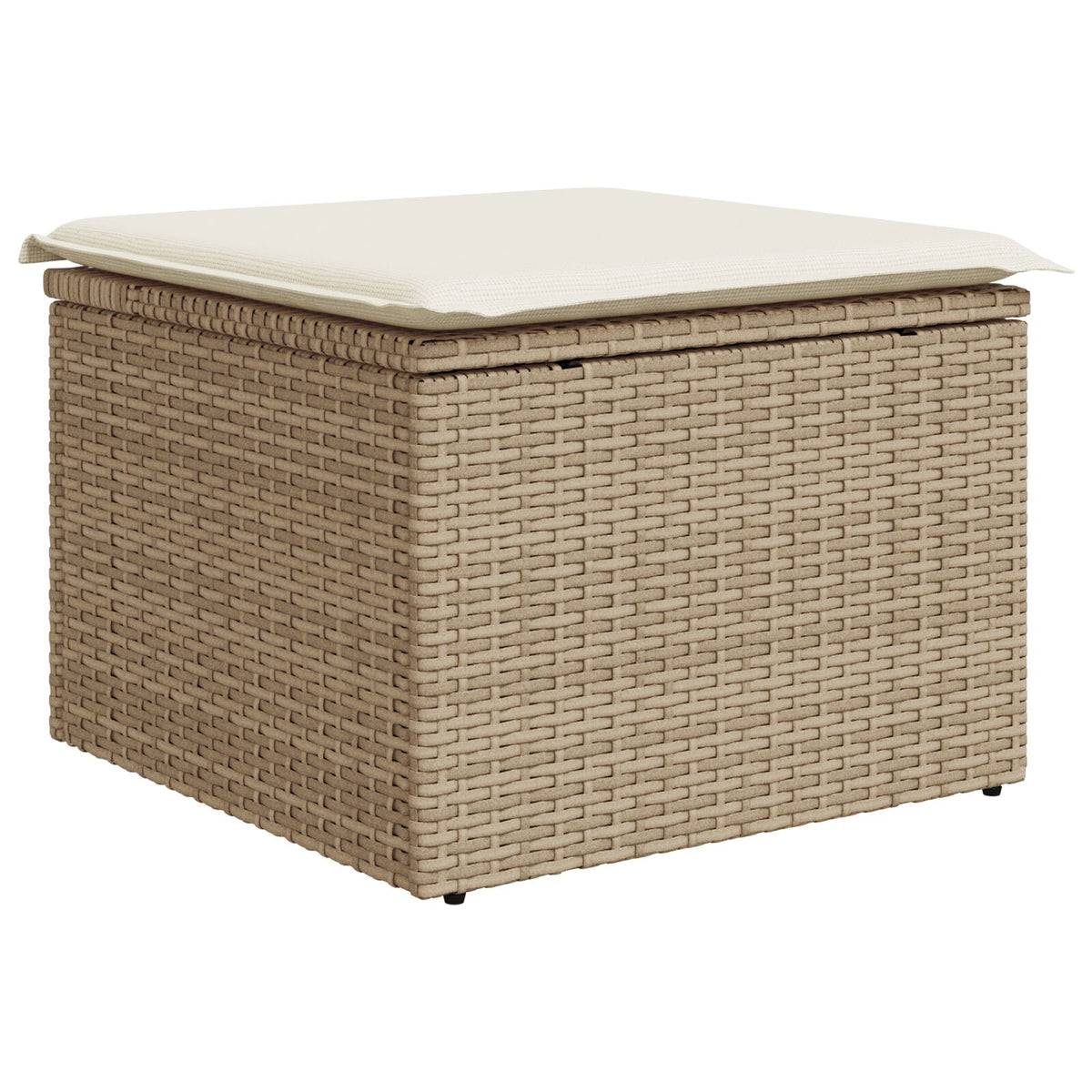 6-teiliges Garten-Essgruppen-Set mit Kissen Beige Poly-Rattan