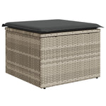 8-teiliges Garten Essaloha mit Kissen Lichtgrau Poly Rattan