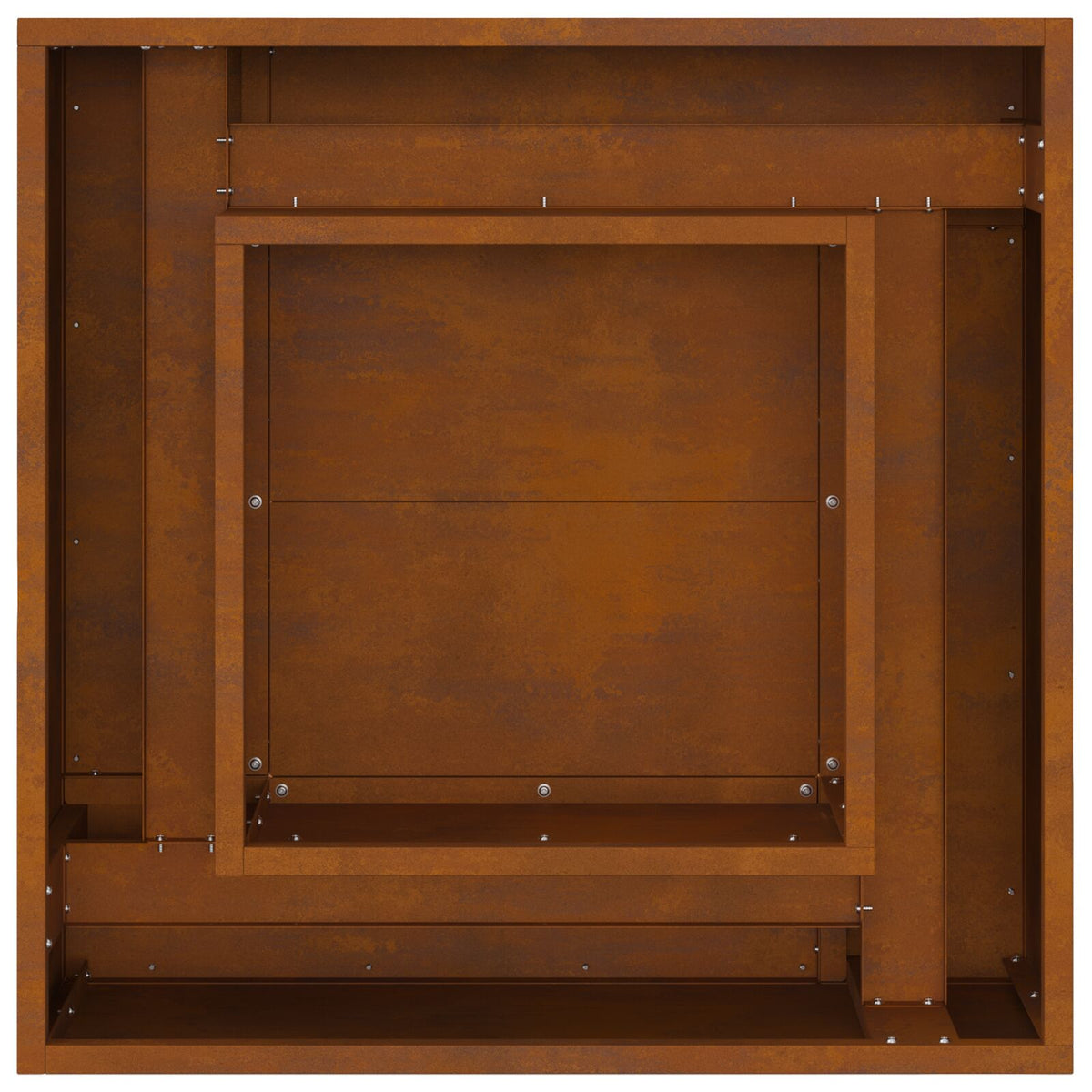 Feuerstelle Quadrat 60x60x30 cm Wetterstahl