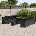 11-teiliges Garten Sofa Set mit Kissen Schwarz Poly Rattan Akazie, vidaXL 2-Sitzer Garten Sofa mit Kissen Schwarz Poly Rattan, vidaXL 3-teiliges Garten Essgruppe mit Kissen Schwarz Poly Rattan Akazie