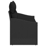 2-Sitzer Gartensofa mit Stauraum & Kissen Schwarz Poly Rattan