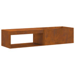 Feuerstelle mit Holzlager 160x45x35 cm Wetterfester Stahl