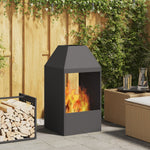 Feuerstelle Schwarz 50x50x100 cm Stahl