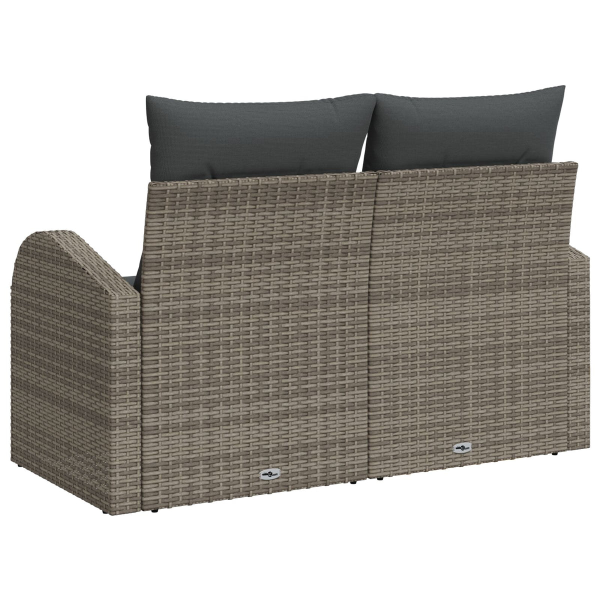 2-Sitzer Garten Sofa mit Stauraum & Kissen Grau Poly Rattan