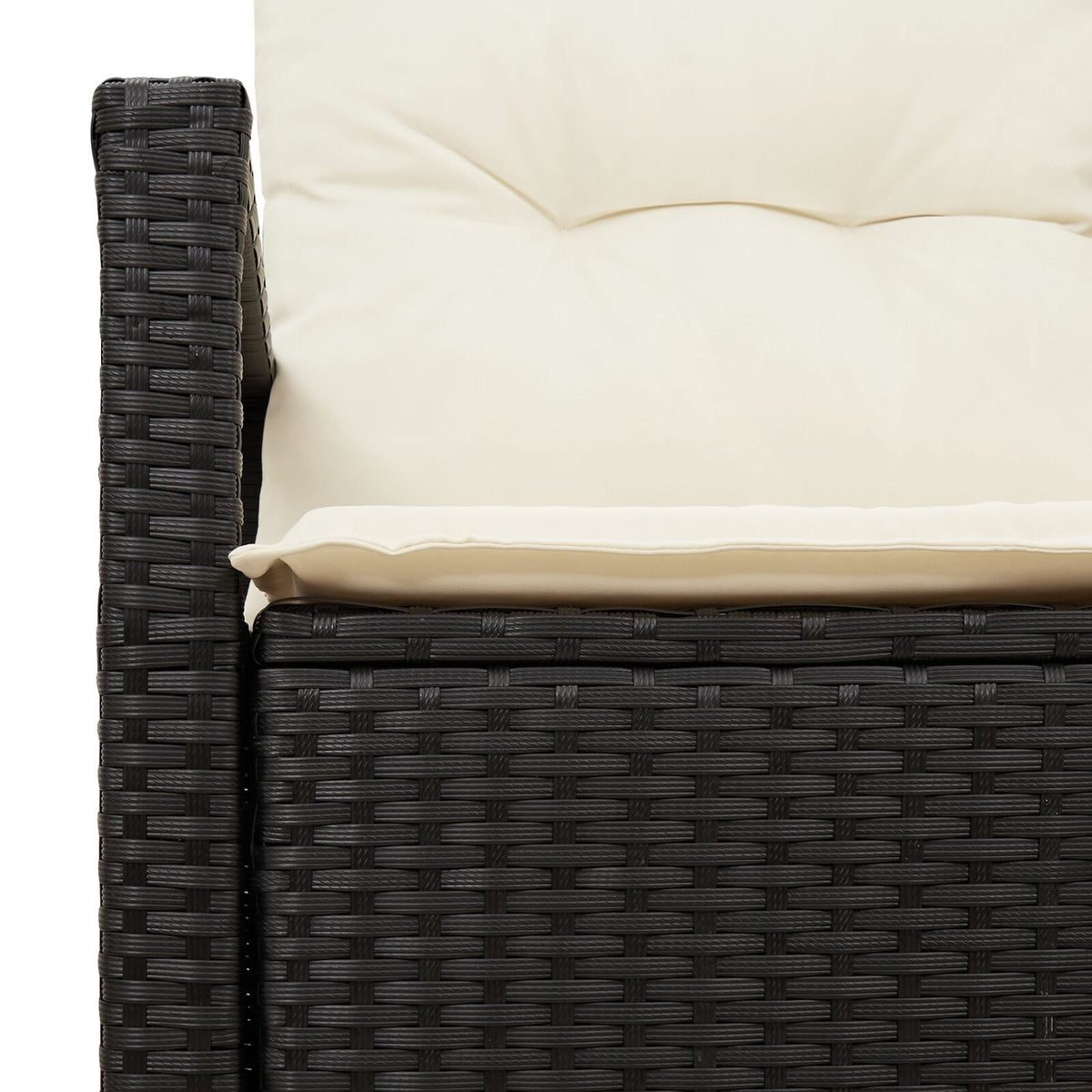 2-Sitzer Gartensofa mit Stauraum und Kissen Schwarz Poly Rattan