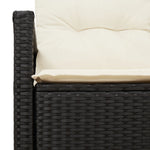 2-Sitzer Gartensofa mit Stauraum und Kissen Schwarz Poly Rattan