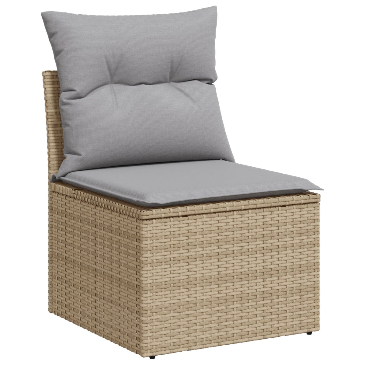 7-teiliges Garten Essgruppe mit Kissen Beige Poly Rattan Akazie