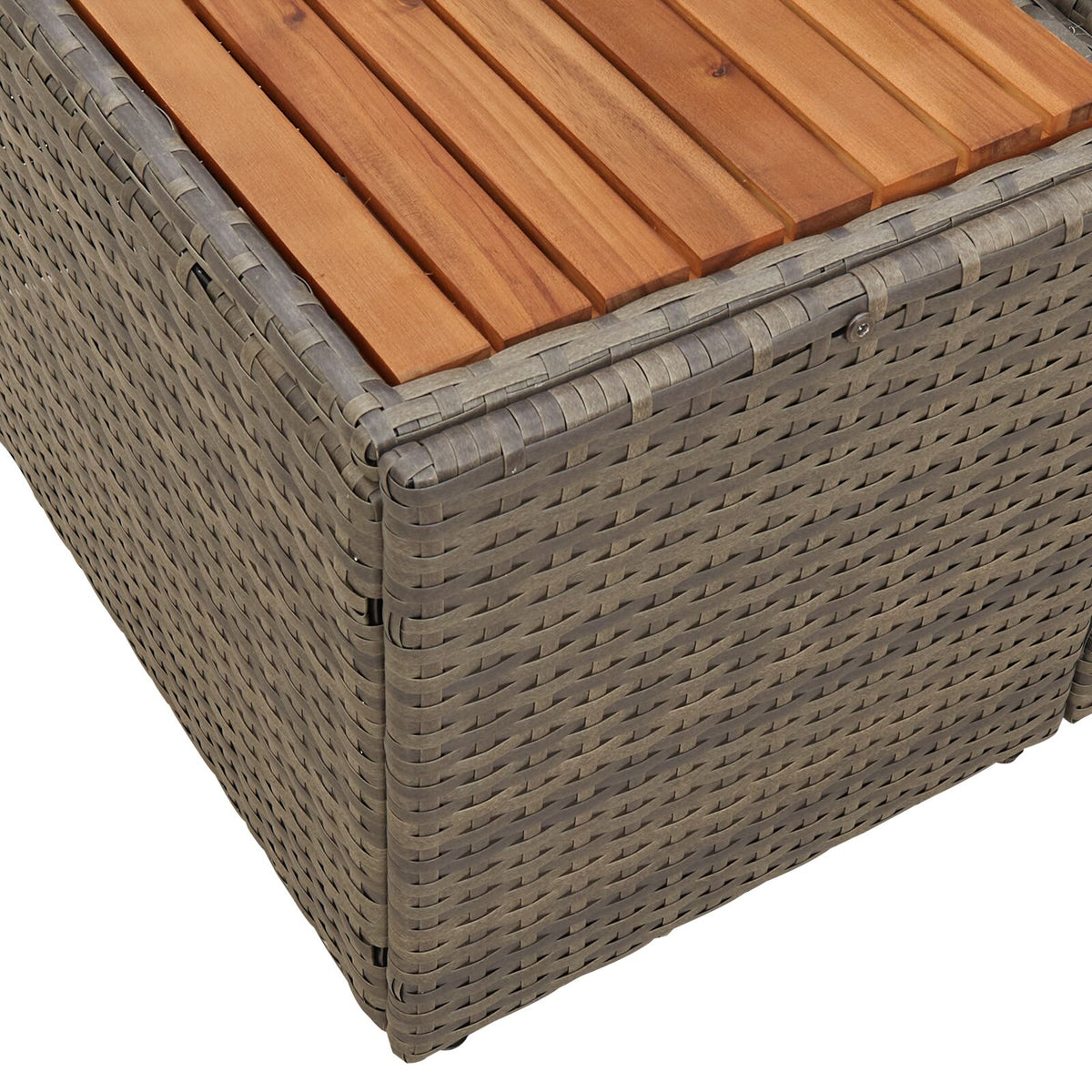 2-Sitzer Gartensofa mit Kissen Grau Poly Rattan