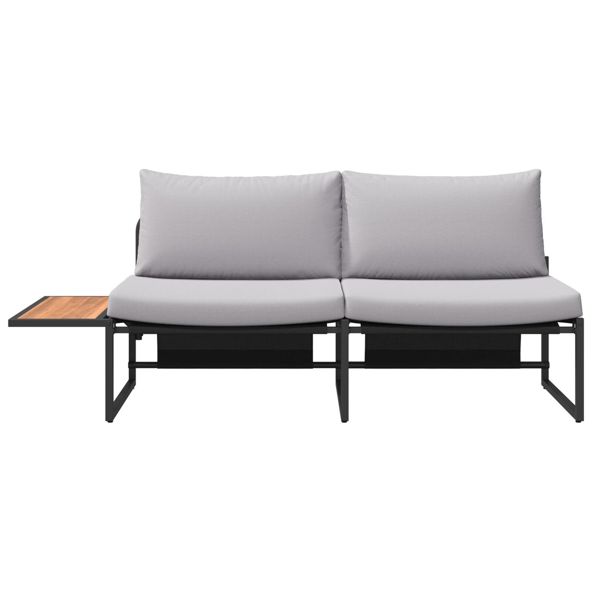 2-Sitzer Garten-Sofa mit hellgrauen Kissen
