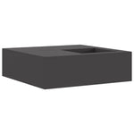 Feuerstelle mit Holzlager Schwarz 100x100x30 cm Stahl