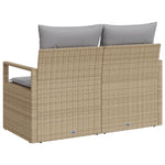 2-Sitzer Garten Sofa mit Stauraum & Kissen Beige Poly Rattan
